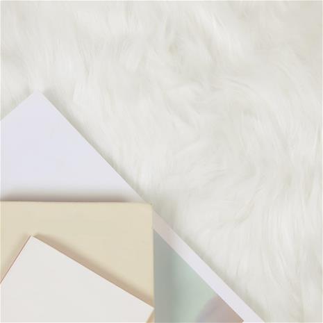 vidaXL Tekonahkasheepskinmatto Valkoinen 200 x 200 cm Polyesteri