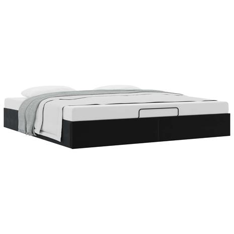 vidaXL Ottoman Sängyn Runko Musta King size Sametti