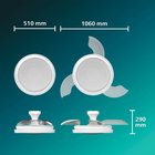 Philips Bliss LED-kattotuuletin, kiiltävä valkoinen, DC, hiljainen