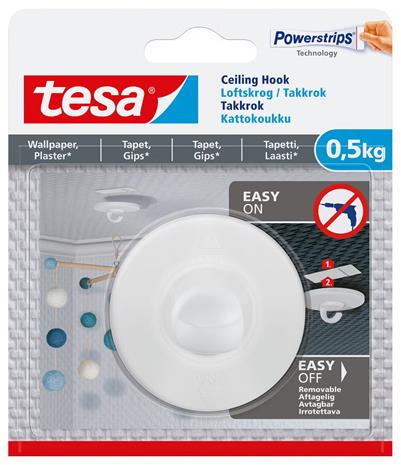 tesa Adhesive ceiling hook 0.5kg Wallpaper
