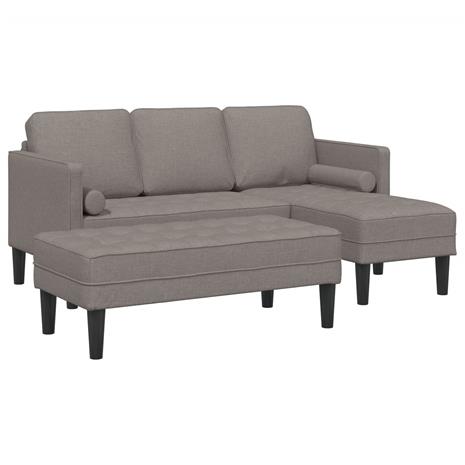 vidaXL Sohvasetti tyynyllä 2 pcs Harmaanruskea Polyesteri
