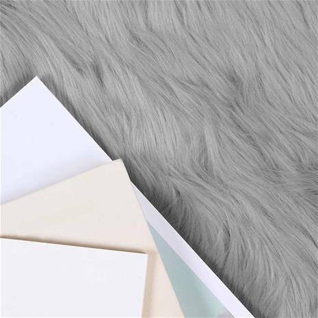 vidaXL Tekonahkasheepskinmatto Harmaa 200 x 200 cm Polyesteri