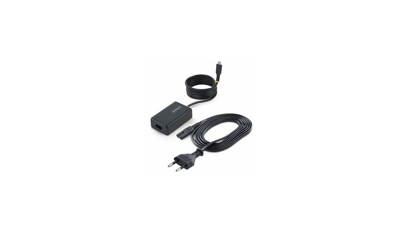 StarTech.com 65W USB-C Laptop Charger, 1.5m Tethered USB-C Cable, Power Adapter Brick for Dell, XPS, HP ProBook, MacBook Pro, Microsoft Surface Pro