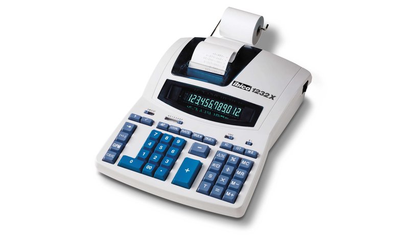 Rexel Printing Calculator Ibico 1232X Professional 12-digit