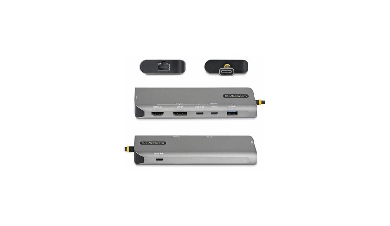 StarTech.com USB4 Multiport Adapter, Driverless Dual-4K for macOS and Windows, 140W Power Delivery Charging, 3-Port 10Gbps Hub, 2.5GbE, Mini Dock