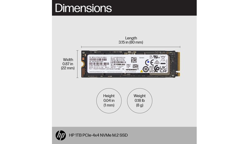 HP 1TB PCIe4x4 NVMe M.2 SSD