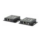 Manhattan 4K HDMI over Ethernet Extender Kit, Extends 4K@30Hz signal up to 40m or a 1080p@60Hz signal up to 70m with a single Cat6 Ethernet Cable, Transmitter and Receiver, Power over Cable (PoC), Black, Three Year Warranty