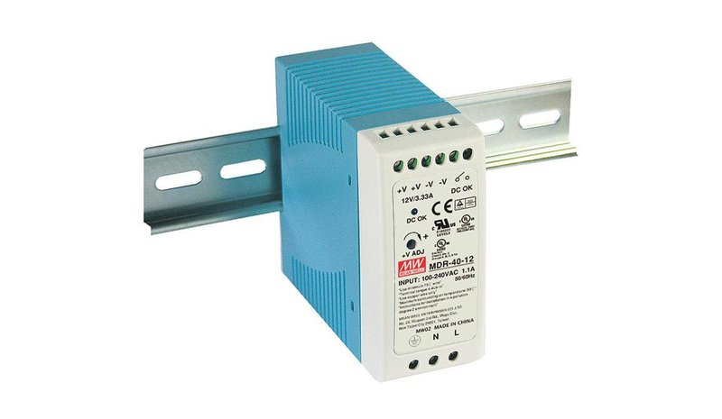 LevelOne 48V DC Industrial Power Supply, 48V DC, 40W, DIN-Rail