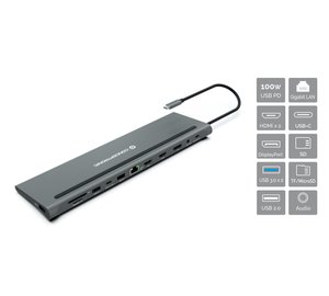Conceptronic DONN17G laptop dock/port replicator Wired USB 3.2 Gen 1 (3.1 Gen 1) Type-C Grey
