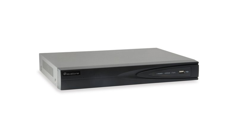 LevelOne GEMINI 4-Channel PoE Network Video Recorder, 4 PoE Outputs, H.265