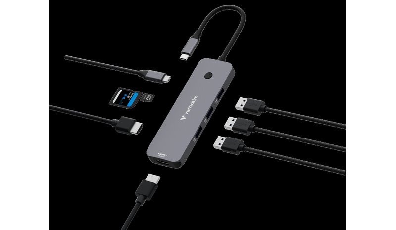 Verbatim CMH-08 USB Type-C 5000 Mbit/s Silver