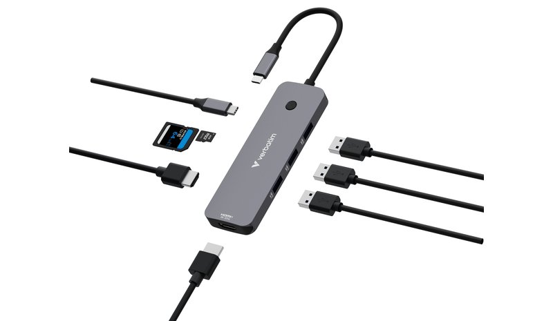 Verbatim CMH-08 USB Type-C 5000 Mbit/s Silver