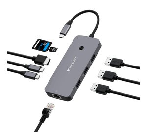 Verbatim CMH-09 USB Type-C 10000 Mbit/s Silver