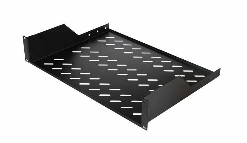 Equip Fixed Shelf 19', 2U, 800MM, Black