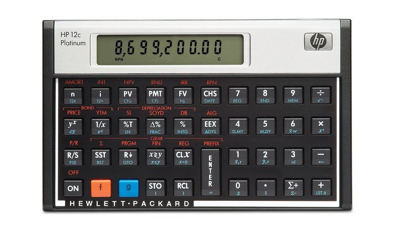 HP 12c calculator Desktop Financial Aluminium, Black