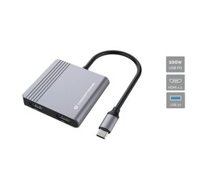 Conceptronic DONN13G laptop dock/port replicator Wired USB 3.2 Gen 1 (3.1 Gen 1) Type-C Grey