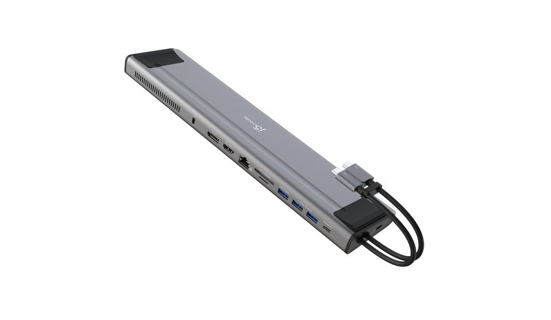 j5create JCD552 M.2 NVMe® USB-C® Gen 2 Docking Station, Silver and Black