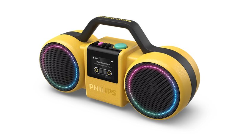 Philips The Roller Stereo portable speaker Yellow 60 W