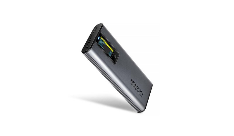 Axagon EEM2-SD2 USB-C 10Gbps - M.2 NVMe & SATA SSD DISPLAY box