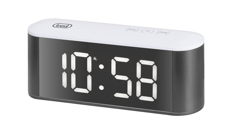 Trevi EC 883 BL Digital alarm clock Black, White