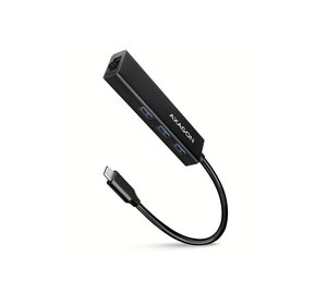 Axagon HMC-GL3A USB 3.2 Gen 1 hub w. 3x USB-A + GLAN, metal, 20cm USB-C cable
