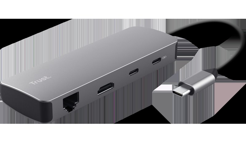 Trust 25672 interface hub USB Type-C Grey