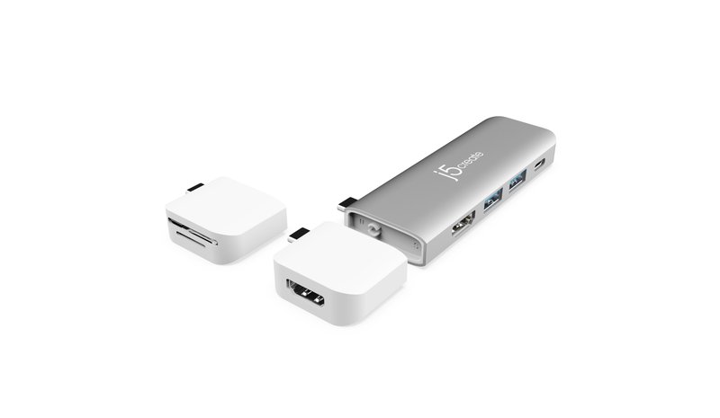j5create JCD387 USB 3.2 Gen 1 (3.1 Gen 1) Type-C Silver, White – kuva 1/2