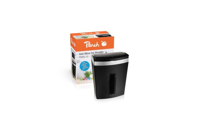 Peach PS600-10 paper shredder Micro-cut shredding 63 dB Black, Silver