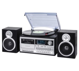 Trevi DAB+ STEREO TURNTABLE 25W WIRELESS USB SD AUX-IN CASSETTE ENCODING TT 1072 DAB BLACK
