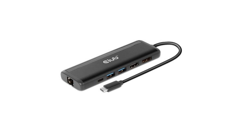 CLUB3D USB Gen 1 Type-C 8-in-1 MST Dual 4K60Hz Display Travel Dock