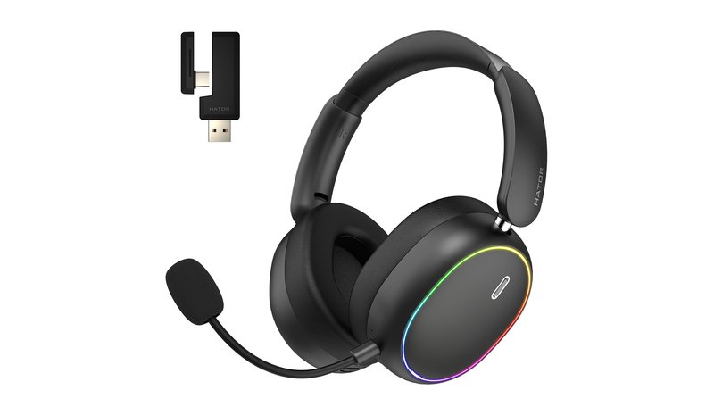 HATOR Phoenix 2 Wireless Headset Wired & Wireless Head-band Gaming USB Type-C / USB Type-A Bluetooth Black – kuva 1/4