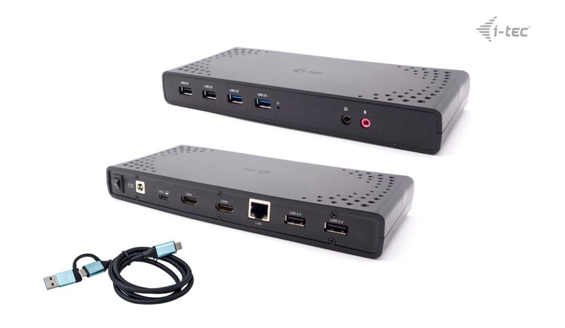 i-tec USB 3.0 / USB-C / Thunderbolt Dual Display Docking Station + Power Delivery 100W – kuva 1/2