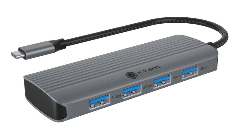 ICY BOX IB-DK4022a-CPD Wired USB 3.2 Gen 1 (3.1 Gen 1) Type-C Aluminium, Silver