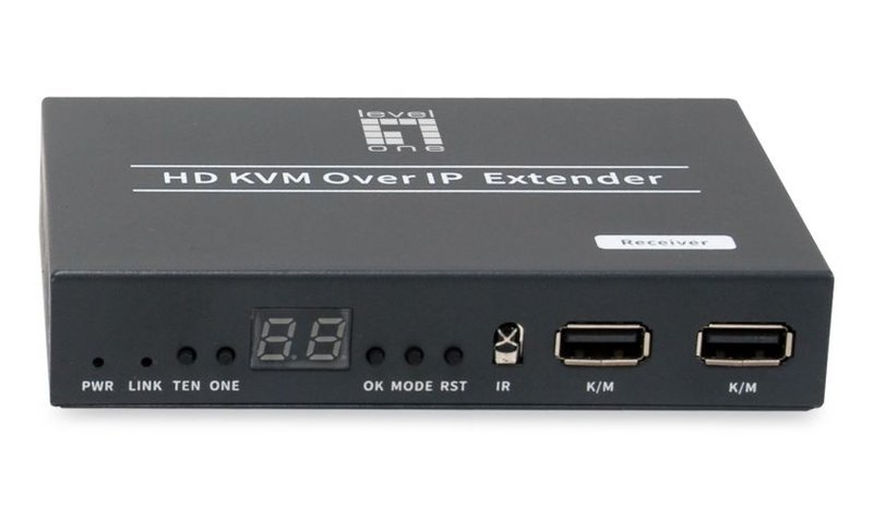 LevelOne HVE-6701R AV extender AV receiver Black