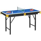 SPORTNOW multigame pelipöytä 2in1 monitoimipöytä pöytätennis biljardi tarvikkeet lapset teini-ikäiset aikuiset teräs 140x63x60-80cm vihreä