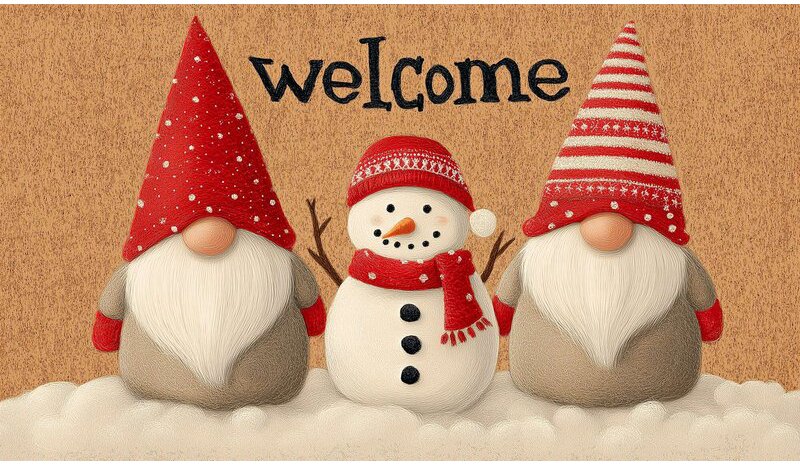 Linento ovimatto Snowman 40x70 cm