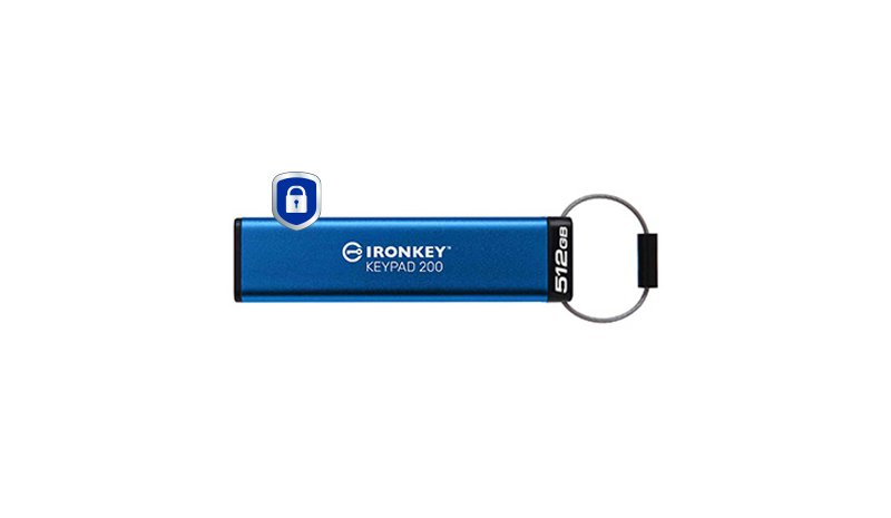 Kingston Technology IronKey 512GB Keypad 200, FIPS 140-3 Lvl 3 AES-256 Encrypted