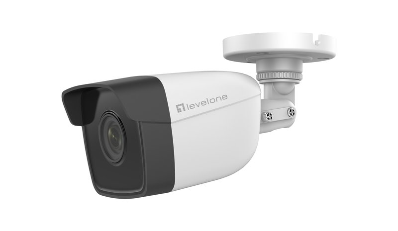 LevelOne GEMINI Fixed IP Network Camera, 2-Megapixel, H.265, 802.3af PoE, IR LEDs, Indoor/Outdoor