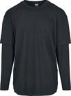 Urban Classics - Oversized Shaped Double Layer LS Tee - Pitkähihainen paita - Miehet - Musta musta