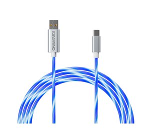 Oniverse USB-A to USB-C Quick Charge Cable with LED - 2 meters - White (Multiplatform)