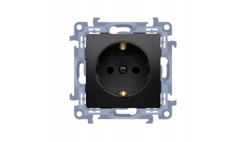 Simon 10 sinkku Schuko Jack, Matt Black – kuva 1/1