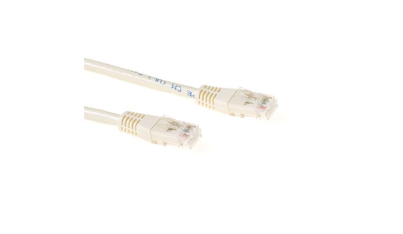 ACT Ivory 15 meter U/UTP CAT6 patch cable with RJ45 connectors