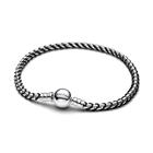 Pandora Moments Black Cord Box Chain rannekoru, hopeaa, 593816C02