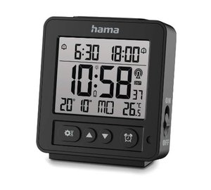 Hama Rhodos Digital alarm clock Black