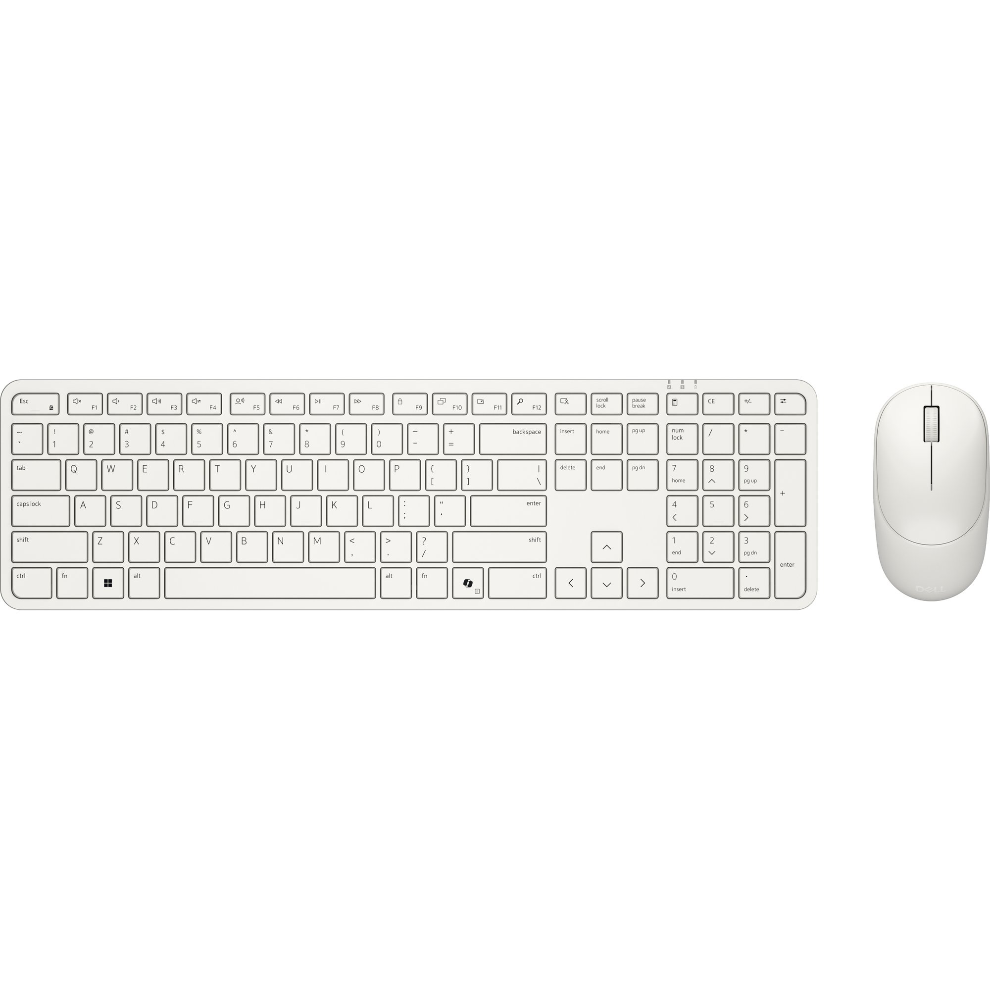 Dell Pro 5 KM526 - keyboard and mouse set - QWERTY - US International - light ash Input Device - Näppäimistö ja Hiirisetti - Universal - Valkoinen