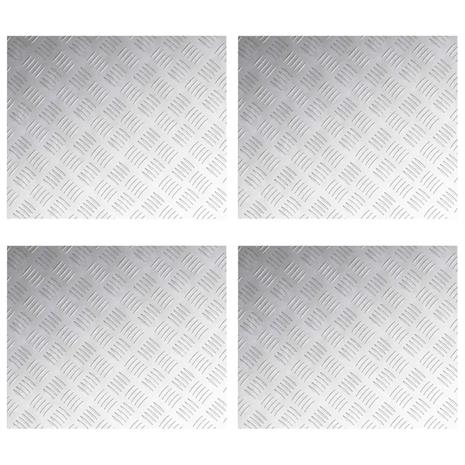 vidaXL Ruudulliset levyjen 4 pcs Hopea 60 x 50 cm Alumiini