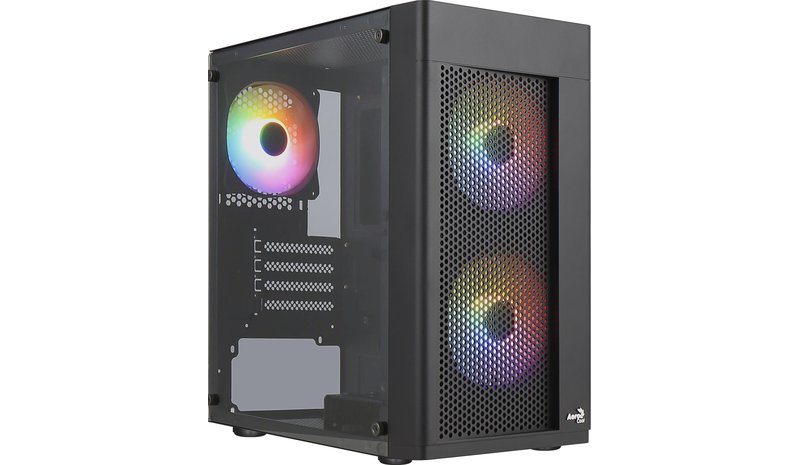Aerocool HEXFORMBKV2 Micro ATX PC Case 3 Fans FRGB Black