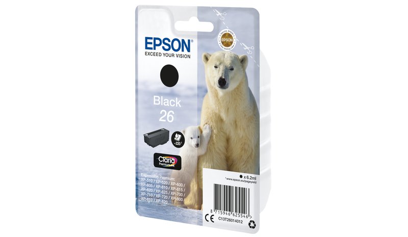 Epson Polar bear 26 Claria Premium Single Black Ink