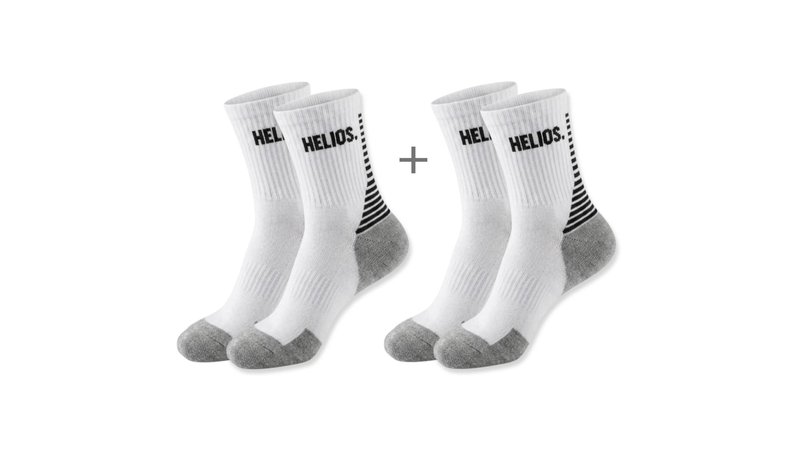 HELIOS Coolmax, juoksusukat, 2 paria, valkoinen