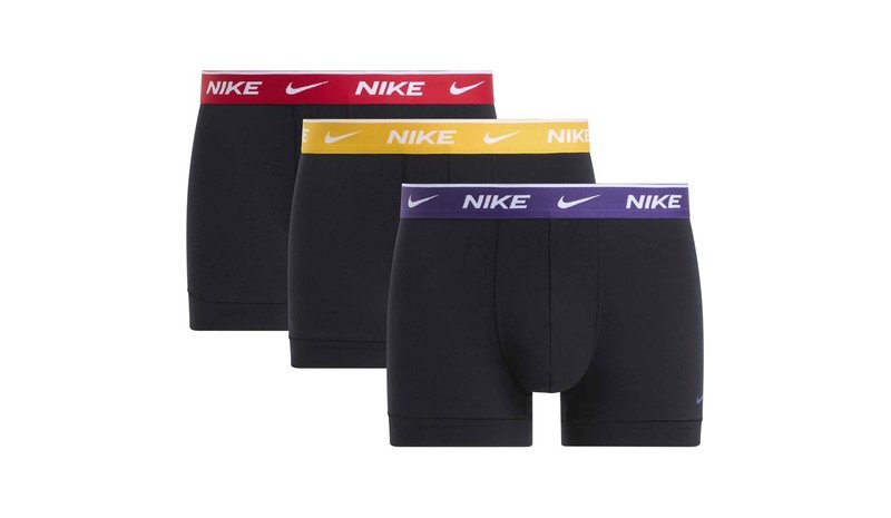 Nike Bokserit Essential Cotton Stretch 3-pack - Musta/Violetti/Keltainen/Punainen